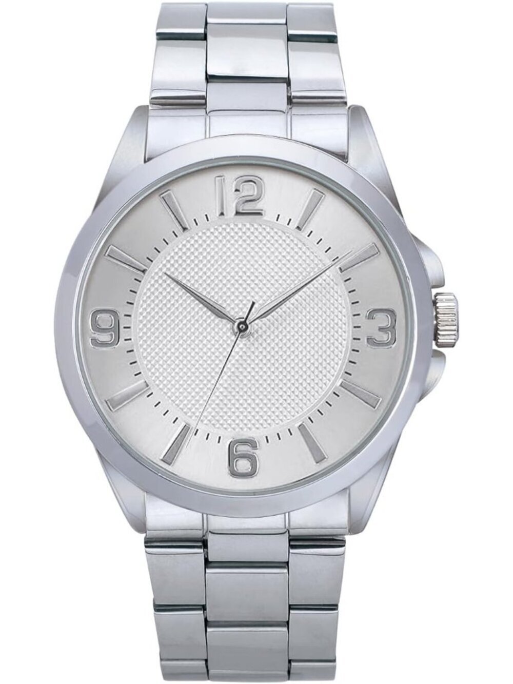 Men's Silver Analog Stainless Steel Case Arabic Numerals Classic Wrist Watch